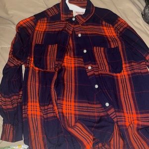 Red and navy flannel